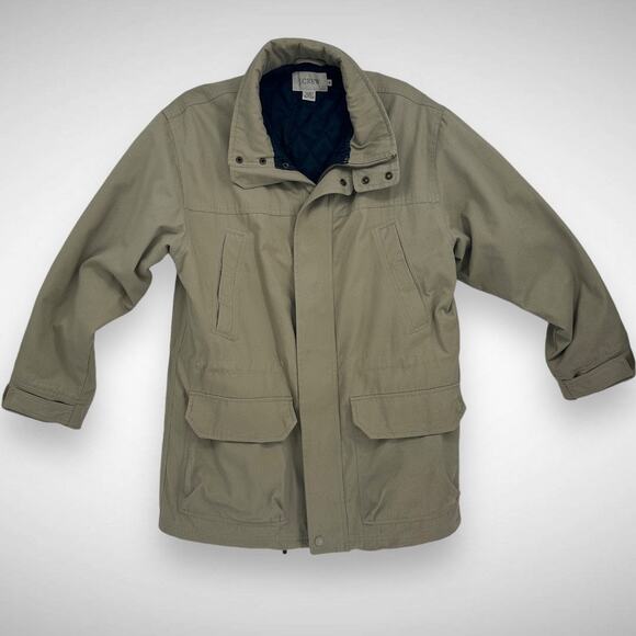 J. Crew Men's M Insulated Barn Jacket Khaki Tan Utility Workwear Chore Coat - Picture 2 of 11